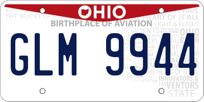 OH license plate GLM9944