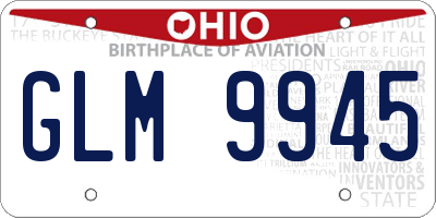 OH license plate GLM9945