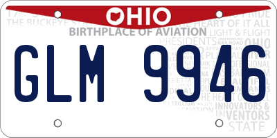 OH license plate GLM9946