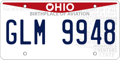 OH license plate GLM9948