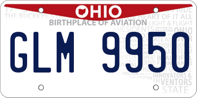 OH license plate GLM9950