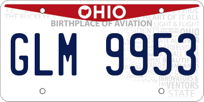 OH license plate GLM9953