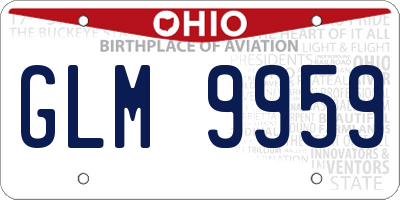 OH license plate GLM9959