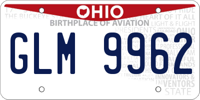 OH license plate GLM9962