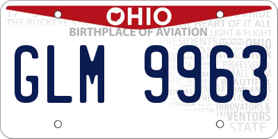 OH license plate GLM9963