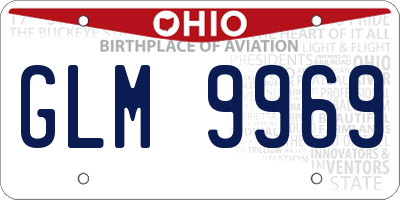 OH license plate GLM9969