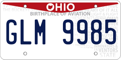 OH license plate GLM9985