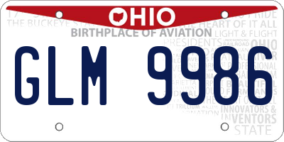OH license plate GLM9986