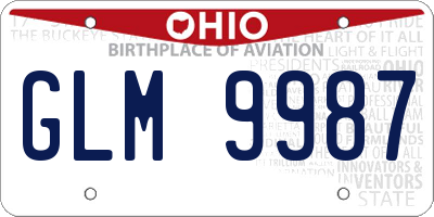 OH license plate GLM9987
