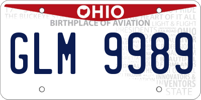 OH license plate GLM9989