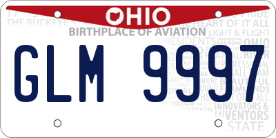 OH license plate GLM9997