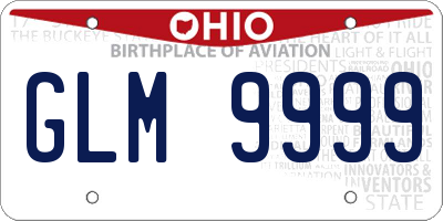 OH license plate GLM9999
