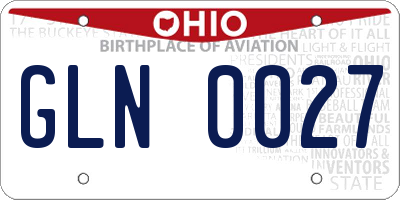OH license plate GLN0027