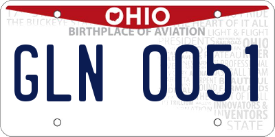 OH license plate GLN0051