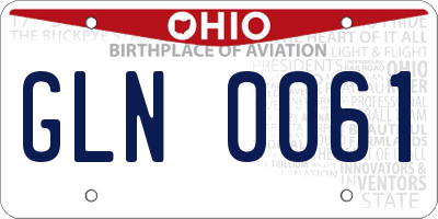 OH license plate GLN0061