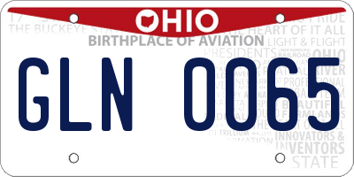 OH license plate GLN0065