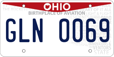 OH license plate GLN0069