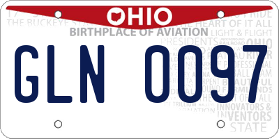 OH license plate GLN0097