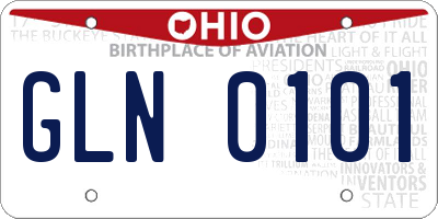 OH license plate GLN0101