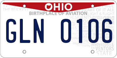 OH license plate GLN0106