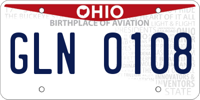 OH license plate GLN0108