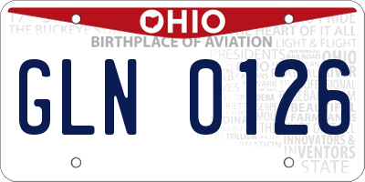 OH license plate GLN0126