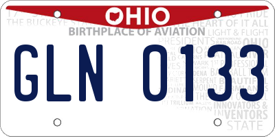 OH license plate GLN0133