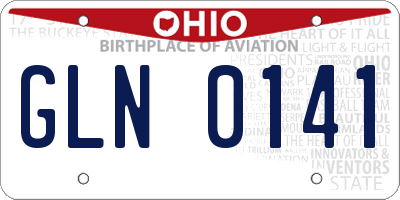OH license plate GLN0141