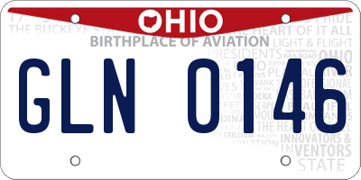 OH license plate GLN0146
