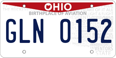 OH license plate GLN0152