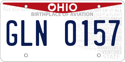 OH license plate GLN0157