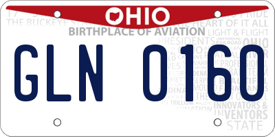 OH license plate GLN0160
