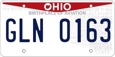 OH license plate GLN0163
