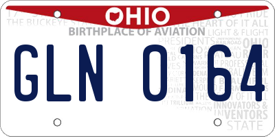 OH license plate GLN0164