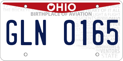 OH license plate GLN0165