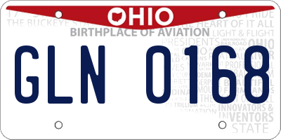 OH license plate GLN0168