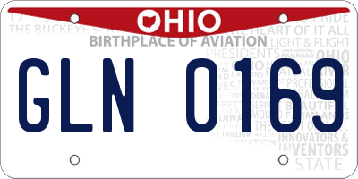 OH license plate GLN0169