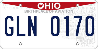 OH license plate GLN0170