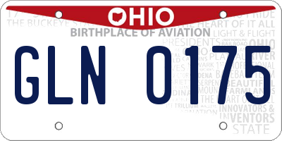 OH license plate GLN0175