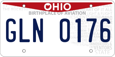 OH license plate GLN0176