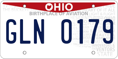 OH license plate GLN0179