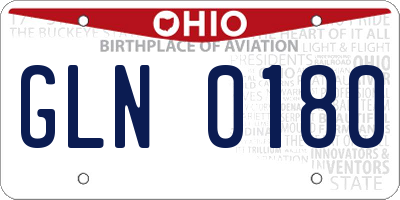 OH license plate GLN0180