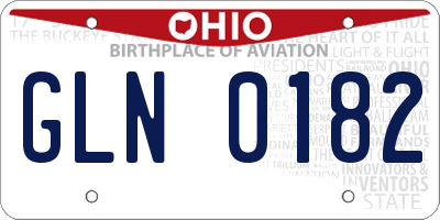 OH license plate GLN0182