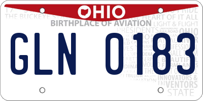 OH license plate GLN0183