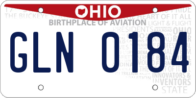 OH license plate GLN0184