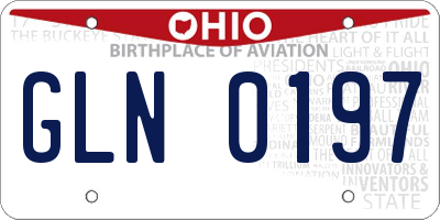 OH license plate GLN0197