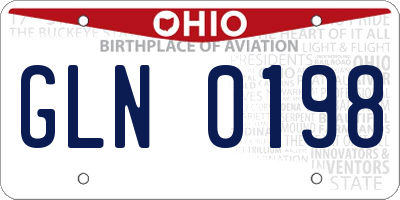 OH license plate GLN0198