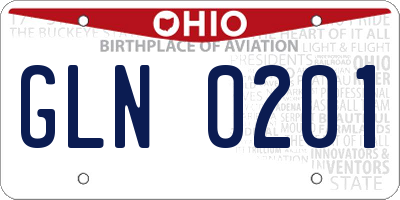 OH license plate GLN0201
