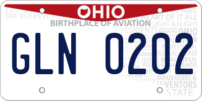 OH license plate GLN0202