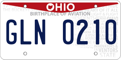 OH license plate GLN0210